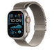 Детальний вигляд плетеної сітки ремінця Milanese Loop Natural Titanium