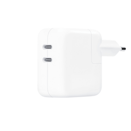 Мережевий зарядний пристрій Apple A2676 35W Dual USB-C White (MW2K3) MW2K3