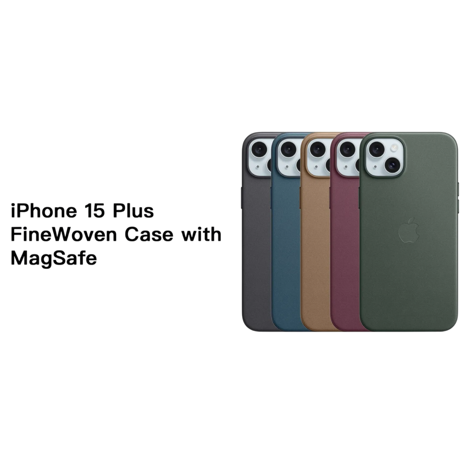 Чохол Apple iPhone 15 Plus FineWoven Case із MagSafe, вигляд ззаду, демонстрація преміальної тканинної текстури